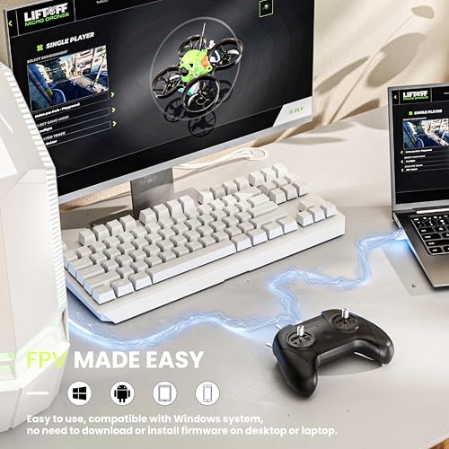 Image of FLYDrone S8 Drone Flight Simulator Controller for FPV Beginner Pilots Training, 8 Channel Metal Joystick,Supports for DRL /Uncrashed /Liftoff /DCL /VelociDrone /Flight Simulator Software, Mode 2 (Black)