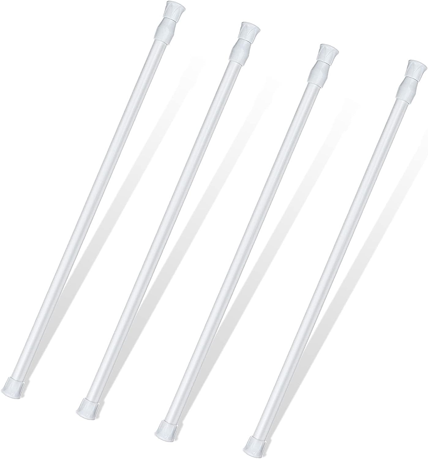 Photo 1 of 4 Pack Window Security Bar 17-27.6 Inch 1/2'' Diameter Extendable Tension Rods Adjustable Sliding Window Glass Door Lock Security Bars with Rubber Tips Sliding Door Safety Bar for Bathroom Cupboard