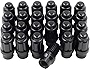 Wheel Accessories Parts Set of 24 Black 14x1.5 Lug Nut Small Diameter 0.31' Shank Length Narrow Extended Thread (ET) Spline Tuner Lug Nuts for Aftermarket Wheels Lug Nut (Black, M14x1.50)