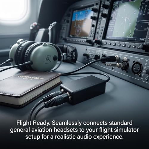 Adaptador para Auriculares de Aviación GA Dual Hembra a XLR 5 Pines miniatura 6