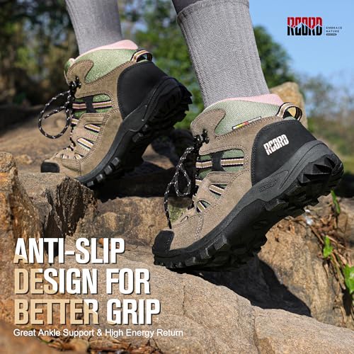 Image of R CORD Hiking Boots Women Waterproof Non-Slip Womens Hiking Shoes Comfortable Outdoor Womens Hiking Boots Walking Boots Hiking Shoes Women