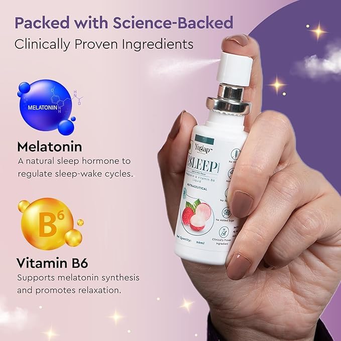 Image of Yugap Melatonin 40 ml Yu'Sleep For Men & Women With Vitamin B6 | Faster And Better Acting Than High Dose Sleeping Pills & Tablets | Non-Habit Forming | Natural Stress Relief & Better Sleep (200 Sprays, 20ML+20ML)