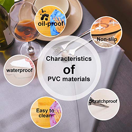 VALLEY TREE 35x48 inch 1.5 mm Thick PVC Frosted Desk Protector, Non Slip Soft Glass Table Pads,Waterproof Table Protector for Dining Table or Office Desk,Customizable Size - Thumbnail 4