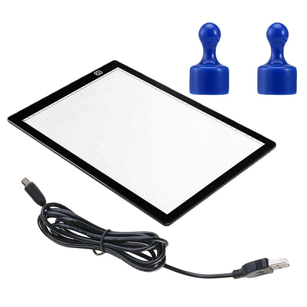 INOOMP Planche Lumineuse A4 à Texture Mate en Acrylique avec Led, Faible Consommation, Équipée de 2 Aimants et Câble Usb, pour Animation 2d et Pratique du Dessin