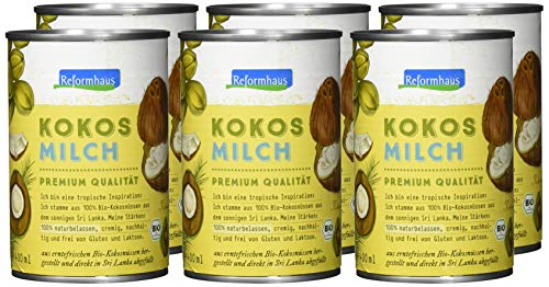 Reformhaus Kokosmilch, Bio, 6er Pack (6 x 400 g)
