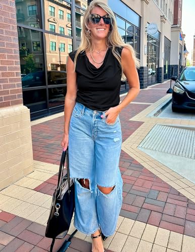 Zeagoo Womens Tank Tops 2 Pack Trendy Going Out Tops Sleeveless Shirts Ruched Business Casual Basic Tunic Tops Outfits4