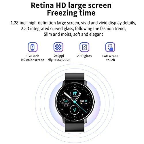 Image of Smart Watch for Samsung Galaxy S24 Ultra - Fitness Tracker Watches for Men Women, IP67 Waterproof HD Touch Screen Smartwatch for Android /iOS Phones, 24 Sports, Activity Tracker - Black