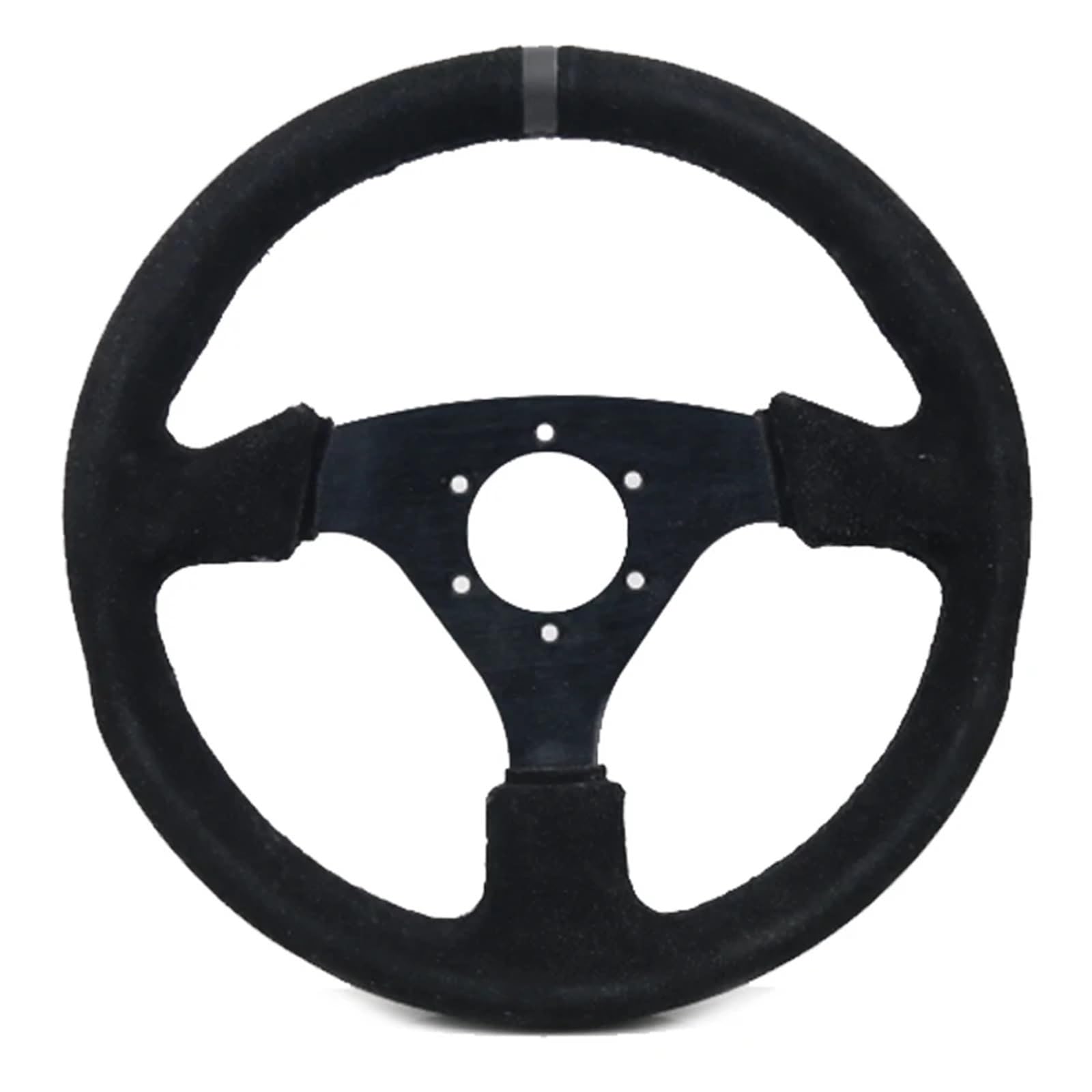 Volante da corsa Volante da corsa 13 pollici (330 mm) in pelle nera Sterzo piatto dotato di pulsante clacson per corsa rallye