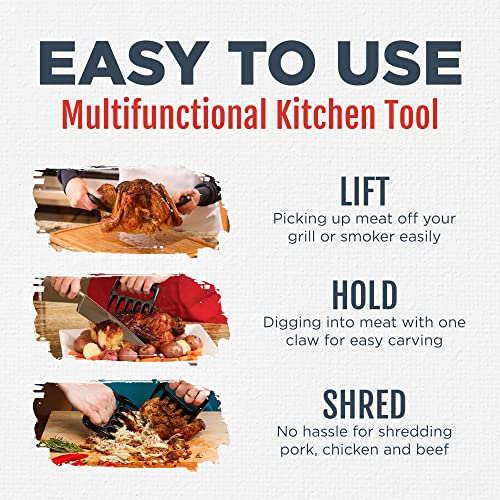 Culinary Couture Grey Meat Claws For Shredding And Mixing, Shredding Claws For Pulled Pork, Chicken Shredder Tool, Bbq Claws For Shredding Meat, White Elephant Gift Ideas, Stocking Stuffer For Cooks #TOP3