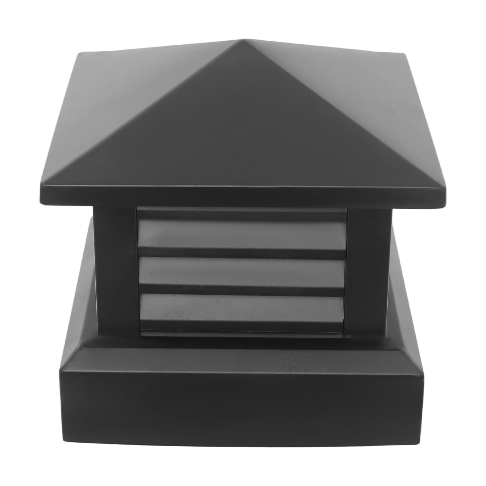Cubierta de chimenea cubierta cuadrada impermeable exterior de aleación de aluminio con forma de pirámide para chimeneas 35 x 35 cm negro