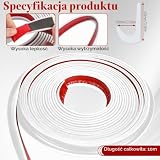 Żel krzemionkowy w kształcie litery J, rynienka deszczowa do przyczepy kempingowej, samoprzylepna, do pawilonu, biała, długość 10 m, profil ochronny krawędzi, nadaje się do pojazdów, ciężarówek