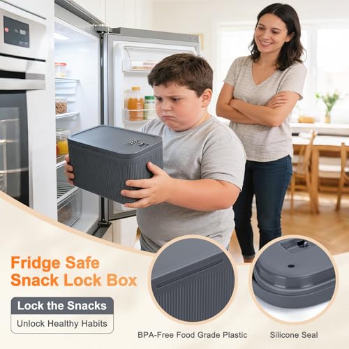 Image of Upgraded Taller Lock Box for Medication, Phone Jail & Snacks - Large Lockable Storage Box with 3-Digit Combination Lock, Food-Safe BPA-Free Plastic- Medicine Lock Box for Home, Fridge, Travel