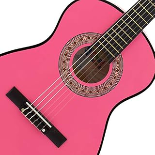 Mad About MA-CG09 Guitare Classique avec Étui de Transport, Sangle, Médiator et Cordes de Rechange, de Taille 1/2, Rose - Les Beatles, Paul McCartney, John Lennon, RIngo Starr, George Harrison Mad About MA-CG09 Guitare Classique avec Étui de Transport, Sangle, Médiator et Cordes de Rechange, de Taille 1/2, Rose – Image 4