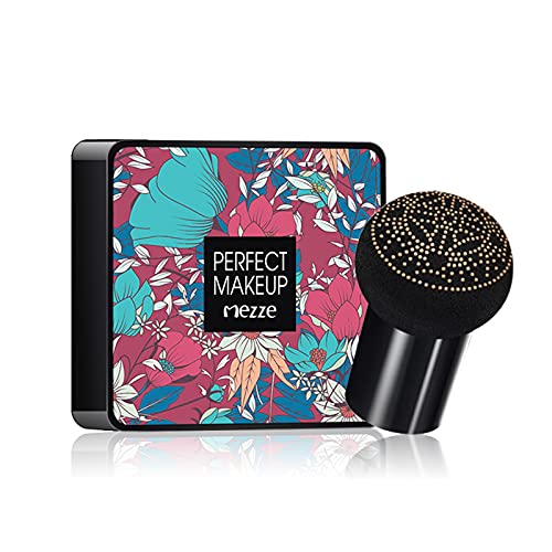 Queenser Mezze Mushroom Head Foundation Air Cushion BB Cream Moisturizing Concealer Long Lasting with Mushroom Makeup Sponge,02