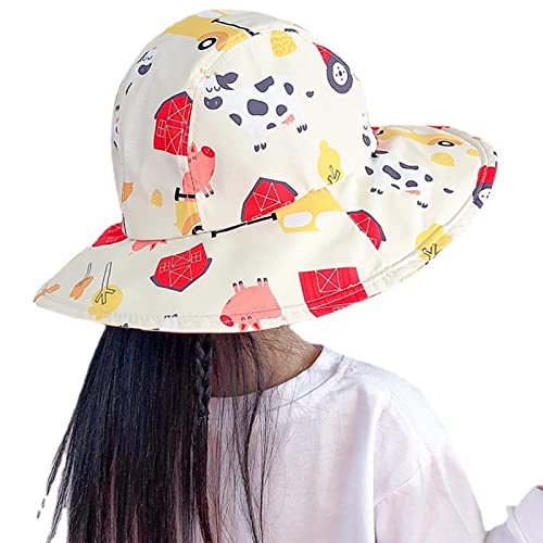 Bucket hat,Cartoon Fisherman Hat Children Basin Hat Adjustable Bucket Hat Sunscreen Spring for Boys Girls4