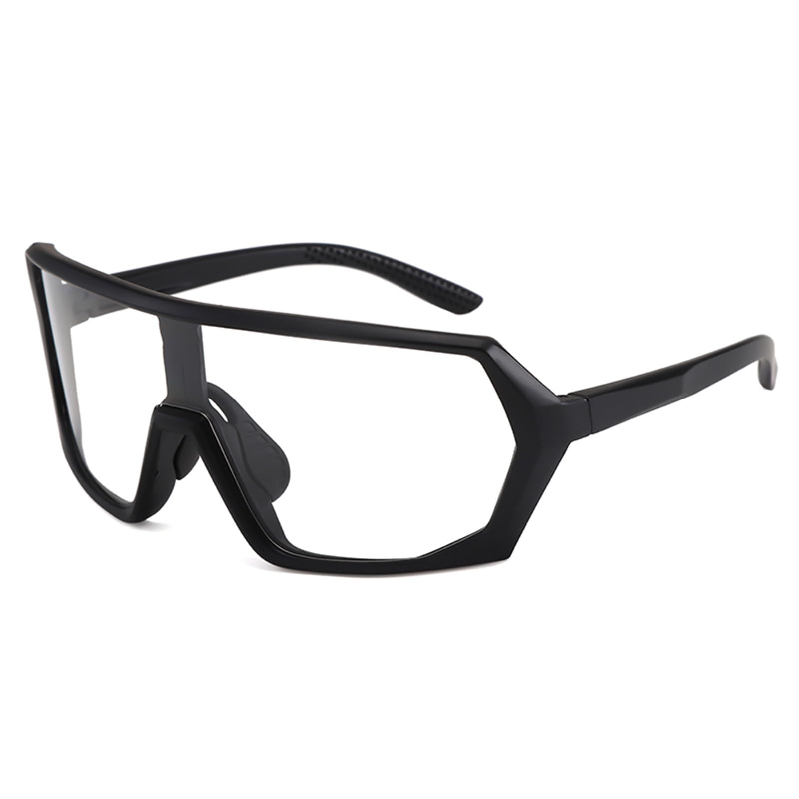 GNOLONG Cycling Glasses Sports Photochromic Clear Sunglasses UV400 Windproof Men Women Fishing Running Golf (Black Black)