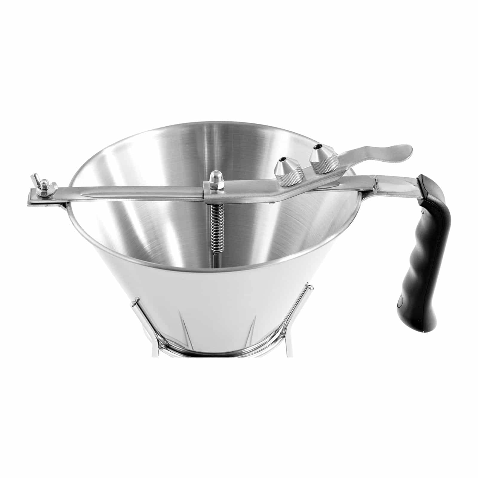 Royal Catering RC-OF04 - Embudo (1,8 L, acero inoxidable, apertura dosificadora, soporte de 4,5,6 mm, con bandeja colectora)