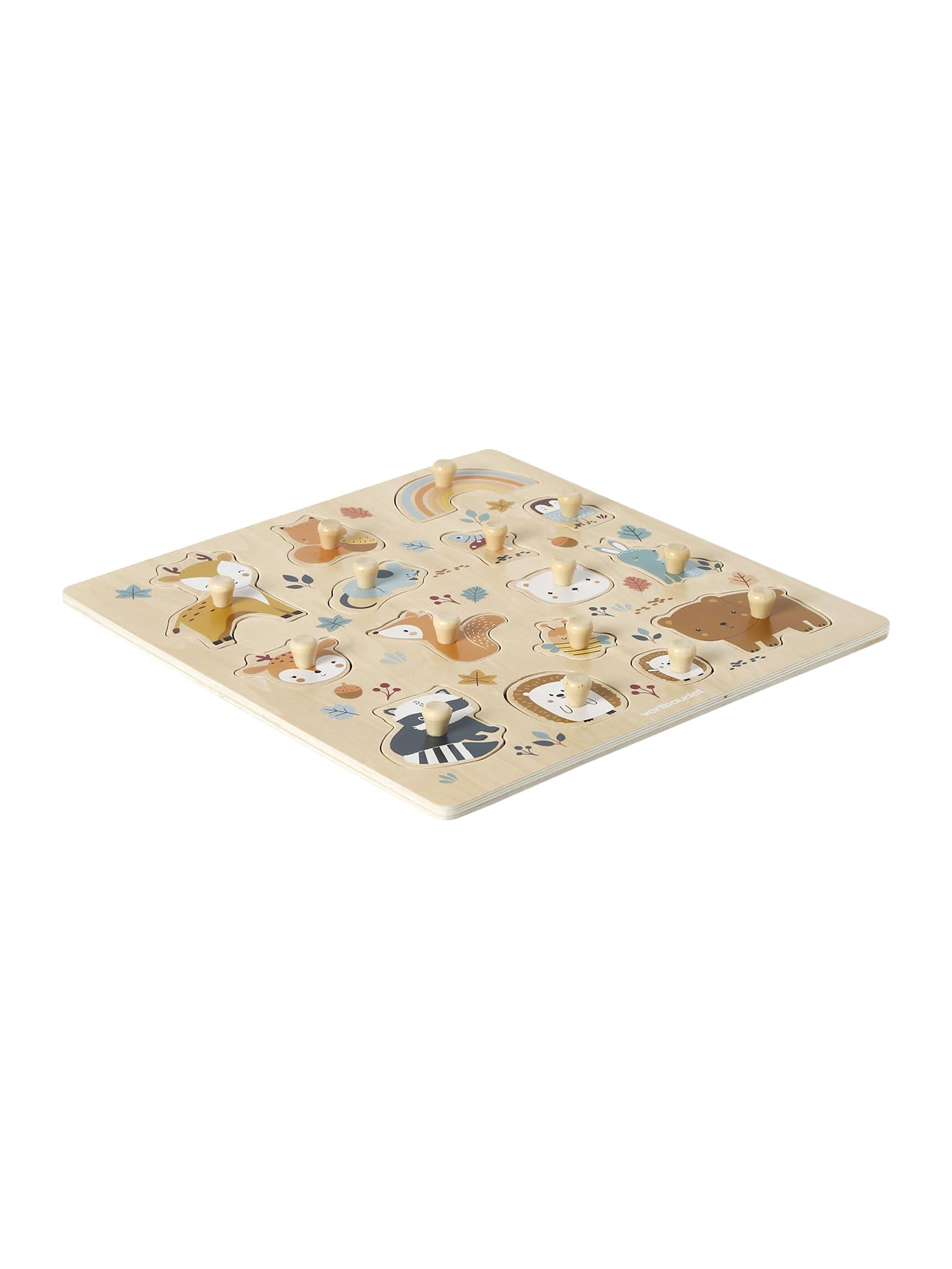 VERTBAUDET Puzzle Knopf Freunde des Waldes aus Holz, FSC®, Orange, TU