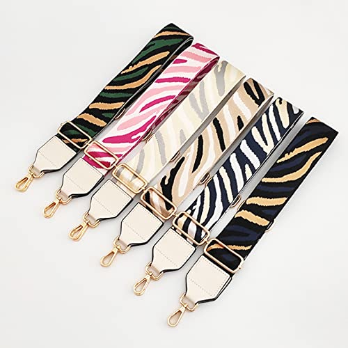 Image of Wide Purse Strap Zebra Pattern Adjustable Crossbody Shoulder Bag Strap Replacement Extender