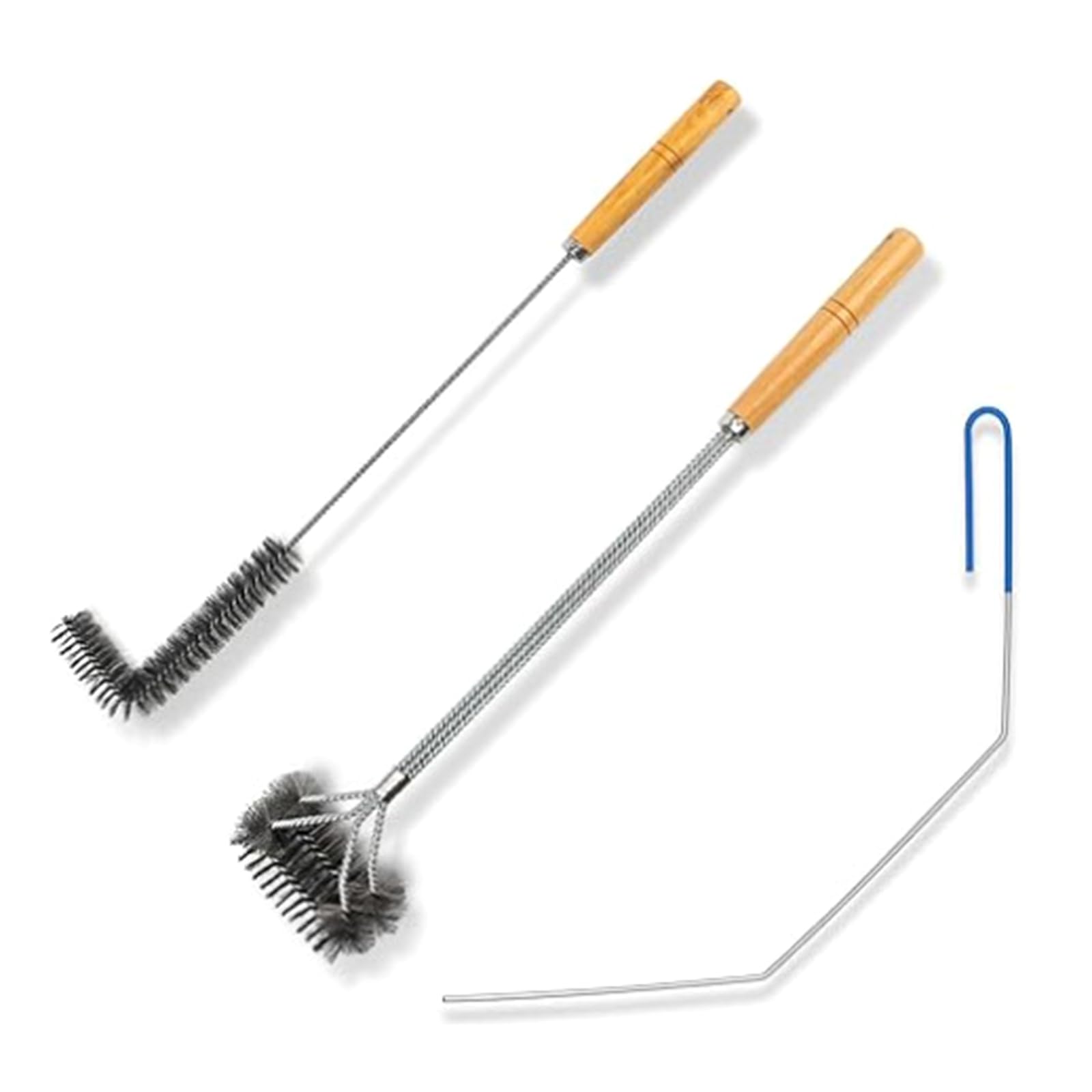 3Pcs Fryer Cleaner Tools Including Fryer Cleaner Brush Deeping Fryer Rod Long Handle Deeping Fryer Basket Cleaner Brush