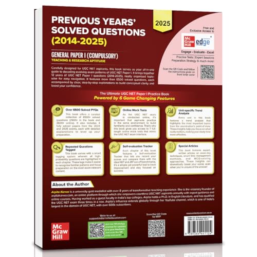 Image of UGC NET Paper 1 2026 Previous Years' Solved Papers (2014-2025) | 6500+ Questions (3000 in book + 3500 online with June 2025) | Arpita Karwa | 12 Years PYQs: Unit-wise and Topic-wise detailed solutions