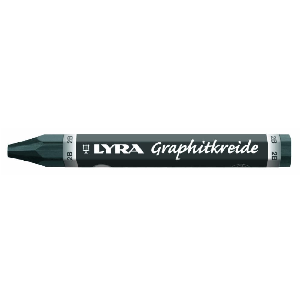 LYRA Graphite Crayons, 2B Hardness, Non Water-Soluble, Set of 12 Crayons, Black (5620102)