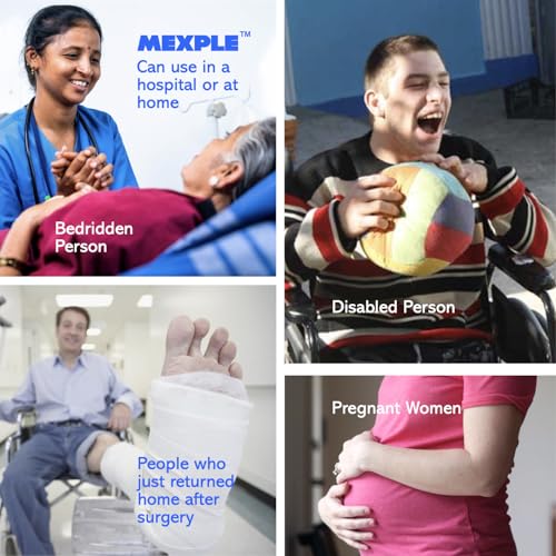 Image of MEXPLE TopX1 2in1 Unisex Polypropylene Bedpan with Lid | For Men & Women | Large, Thick & Stable Bedpan | for Bedridden Patients - Weight Capacity upto 100kg - Blue
