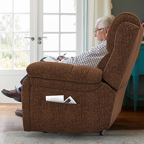 Yonisee Oversized Lift Chairs Recliner For Elderly With Massage And Heat, Overstuffed Wide Recliners, Recliner Chairs For Adults, Heavy Duty And Safety Motion With 2 Concealed Cup Holders #TOP6