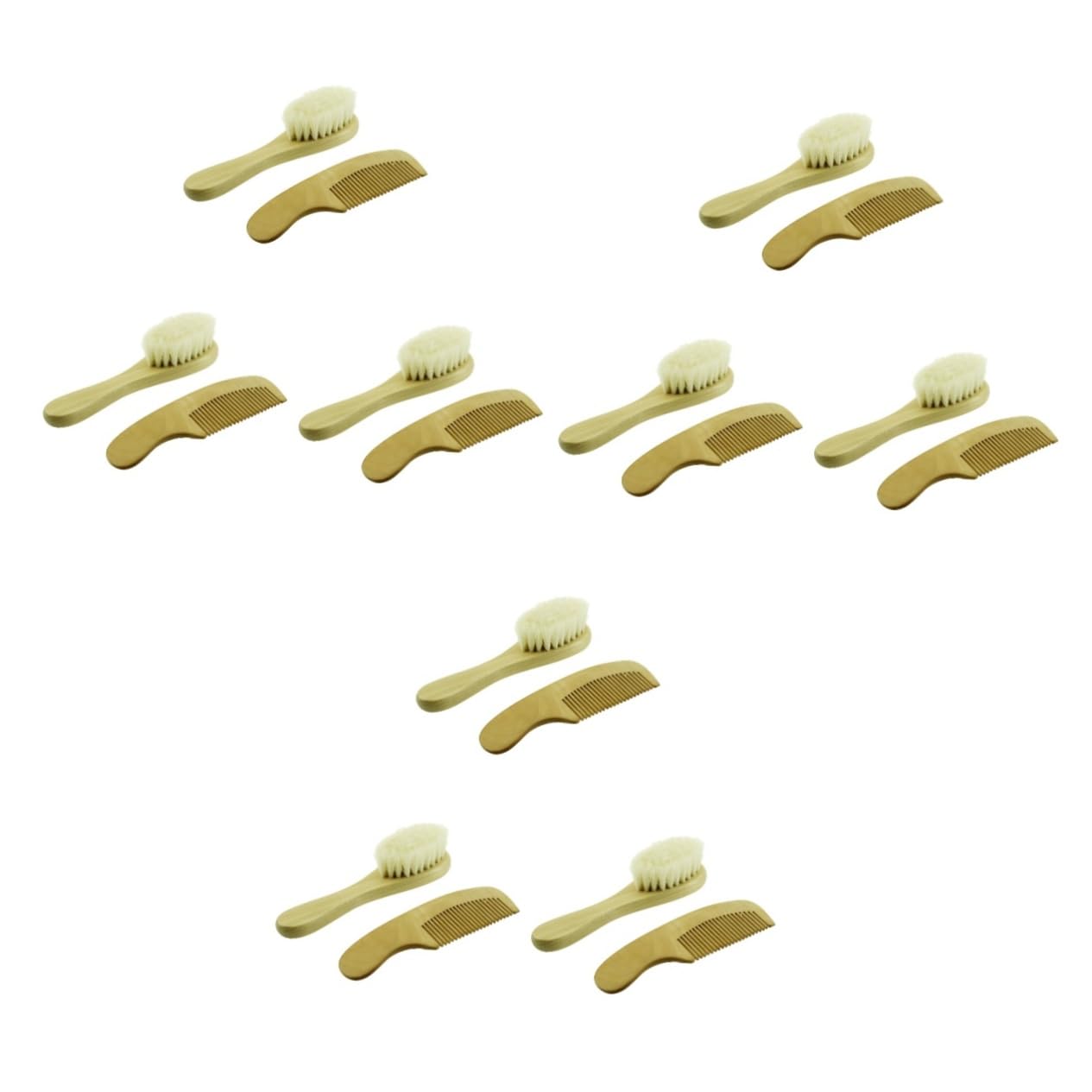 FRCOLOR Lot de 6 brosses de bain Peigne de massage pour enfants Peigne de massage en bois Kit de soins infirmiers pour nouveau-nés Laveur de cheveux Costume pour tout-petits Peigne en bois et brosse