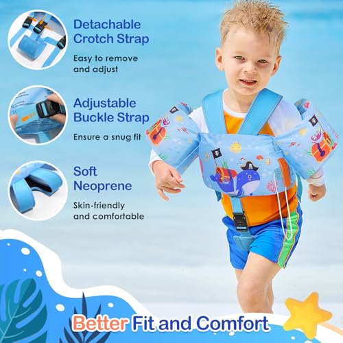 Image of MoKo Toddler Swim Vest for 20-30-50lbs, Kids Swim Arm Band