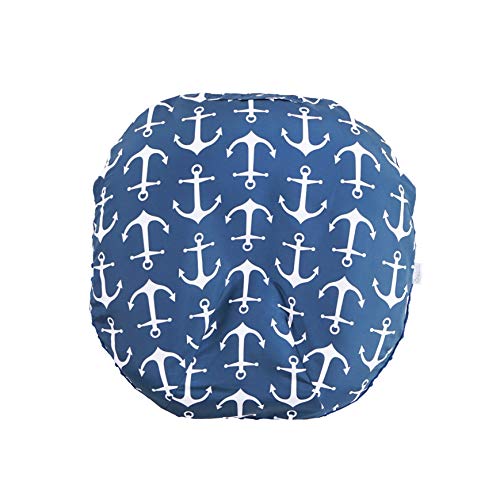 Image of Mila Millie Water Resistant Removable Cover for Newborn Lounger | Navy Blue Anchor Design | Minky Slipcover | Premium Quality Soft Wipeable Fabric | Hypoallergenic