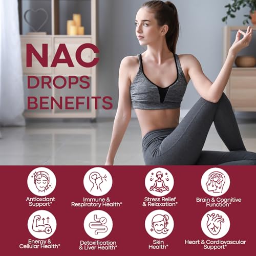 Image of Liposomal Liquid NAC Supplement N-Acetyl Cysteine Drops, N Acetyl Cysteine 600mg with Glutathione, Resveratrol & Zinc for Adults & Kids Liver Lung Antioxidant Immune & Skin Health, Strawberry 2 Fl Oz
