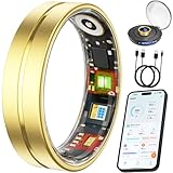 VIVIYO Smart Ring Health & Fitness Tracker for Men and Women, Sleep and Activity Tracking, HRV and Stress, Heart Rate and SPO₂, Women Health Support, BP, 120+ Sports Modes (Matte Gold, 9)