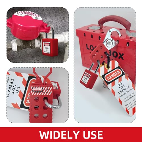 Image of Red Loto Locks Set-10pcs, Lockout Locks, Safety Padlocks, 2 Keys Per Lock, OSHA Compliant