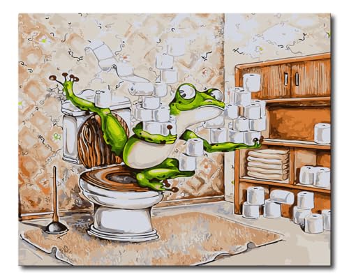 Kit peinture par numéros grenouille 40 x 50 cm : idée cadeau originale