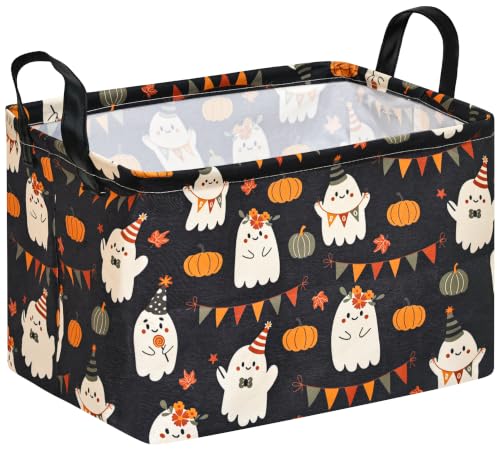 Image of Halloween Shelf Nursery Storage Basket Laundry Hamper Storage Box and Bins for Home Clothes with Handles