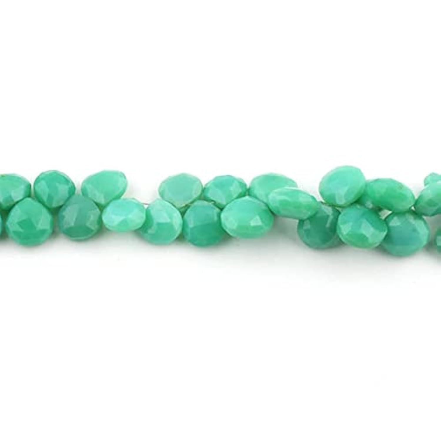 Chrysoprase facettée en cœur haut de gamme pour colliers artisanaux SB1703