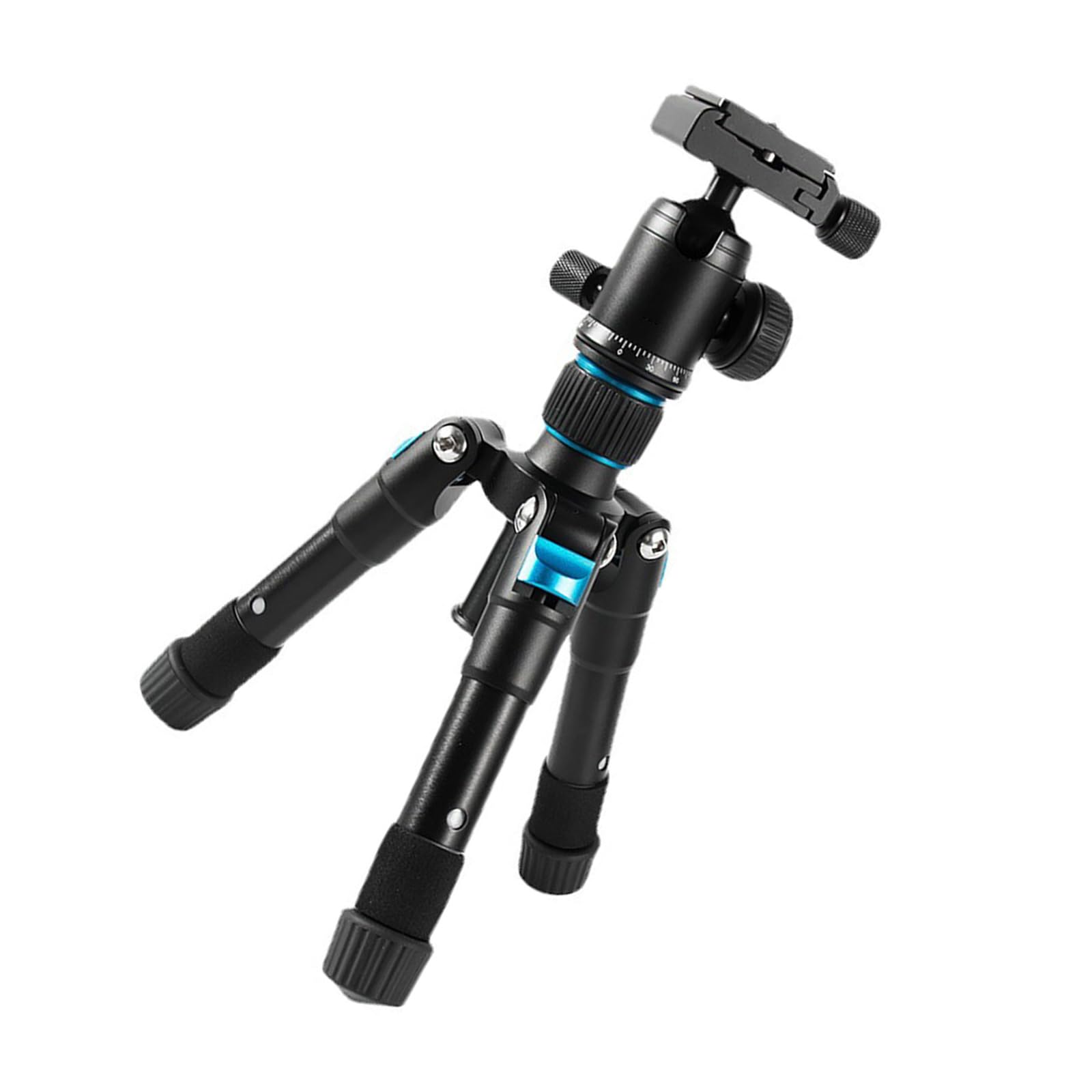 Treppiede compatto da tavolo in alluminio con testa a sfera a 360° supporta fino a 5 kg per fotocamere digitali DSLR e videoregistratori