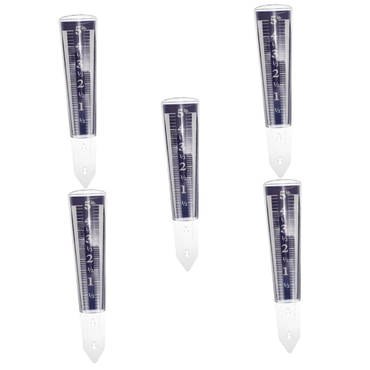 ibasenice 5 Pièces Pluviomètre sur Piquet jauge pluviomètre extérieur Transparent collecteur d'eau de Pluie Outil de Jardinage pluviomètre de Forme Ronde pluviomètre agricole Blue