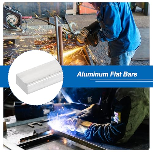 Image of MECCANIXITY 6 Pcs Square Aluminum Flat Bar, 1 /8 inch (4mm) Thick x 1 /4 inch (6mm) Width x 16 inch (406.4mm) Long 6061 Aluminum Flat Plate Solid New Mill Stock Silver for Industrial Building