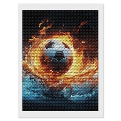 Broderie diamant football adulte kit peinture diamant complet strass rond mural