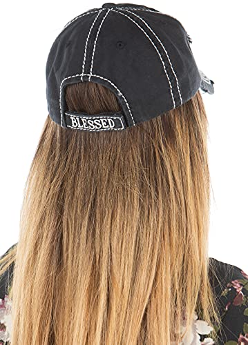 Image of Funky Junque Womens Baseball Cap Distressed Vintage Unconstructed Embroidered Dad Hat