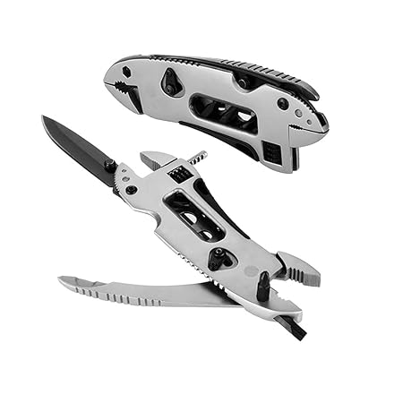 Multifunctional wrench five-in-one tool pliers/cutting pliers/wrench/screwdriver, portable stainless steel adjustable, foldable multifunctional tool pliers, with safety lock