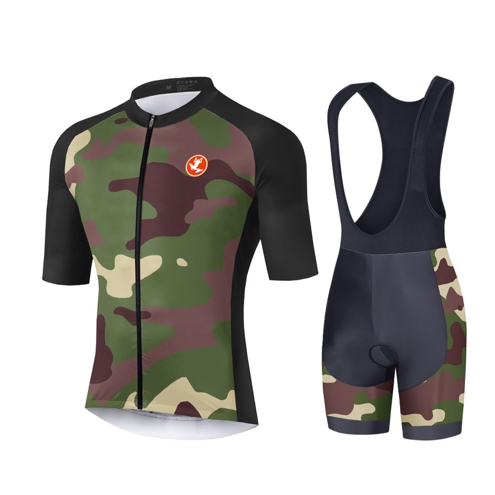 UGLY FROG Anzüge Trikots Herren Fahrradtrikot, kurzärmliges Set mit 20D-Gel-gepolsterten Shorts, Fahrradbekleidung Set für Mountainbikes