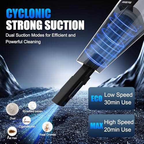 Image of Handheld Vacuum Cordless, Portable Rechargeable Car Vacuum Cleaner with Multi-Nozzles & Washable Filter, Strong Suction for Car, Home & Pet Hair, Ivory White