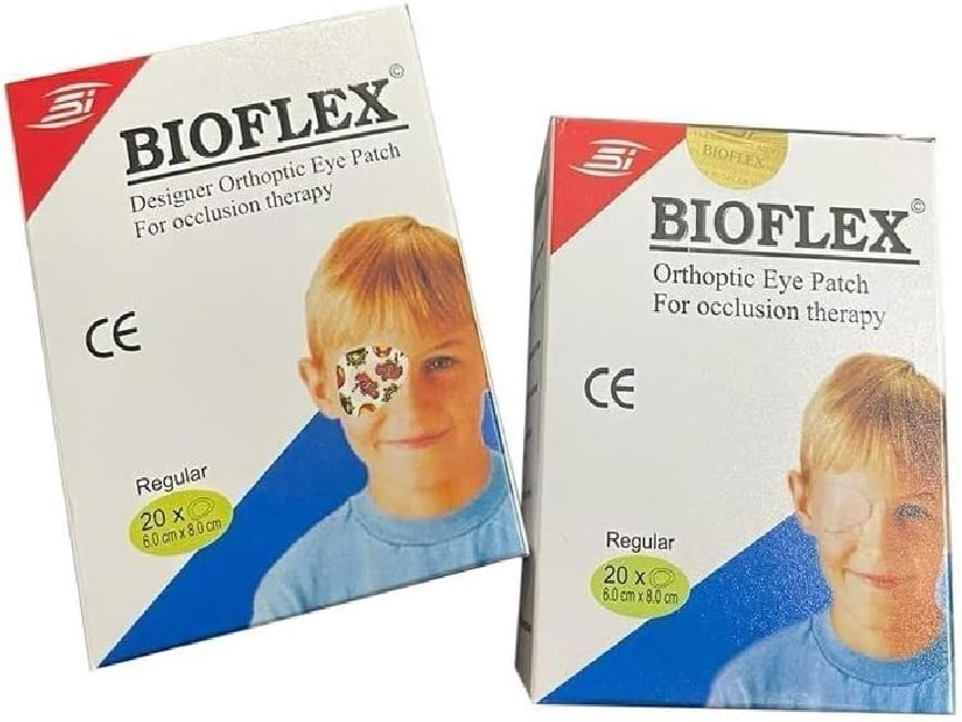 BIOFLEX Orthoptic eye patch for occlusion therapy regular 20xO 6.0cmX8.0cm (Pack of 2) best eye occlusion therapy product