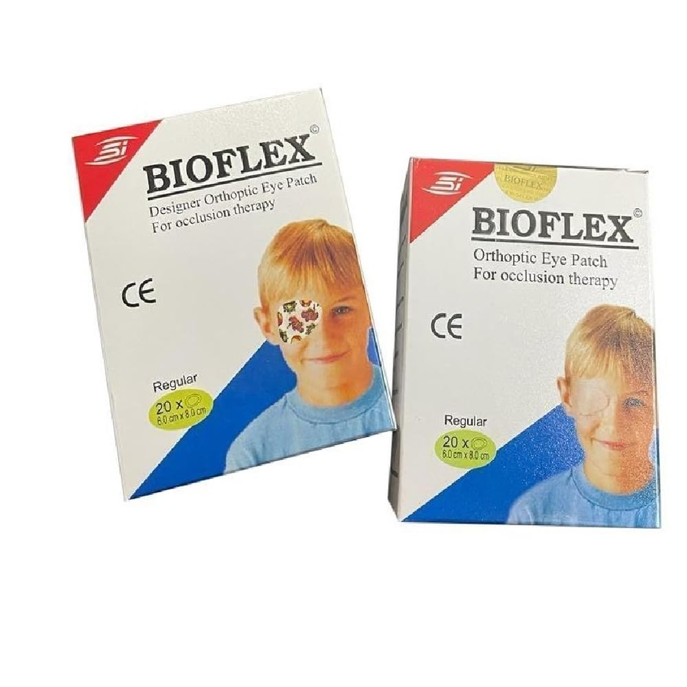 BIOFLEX Orthoptic eye patch for occlusion therapy regular 20xO 6.0cmX8.0cm (Pack of 2) best eye occlusion therapy product