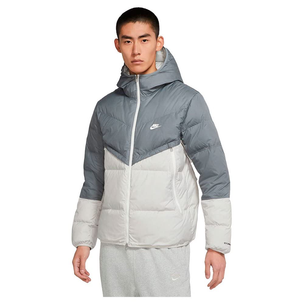Nike Men Sportswear Storm-FIT Windrunner Hooded Jacket (Large, Smoke Grey/Light Bone/Sail/Sail)