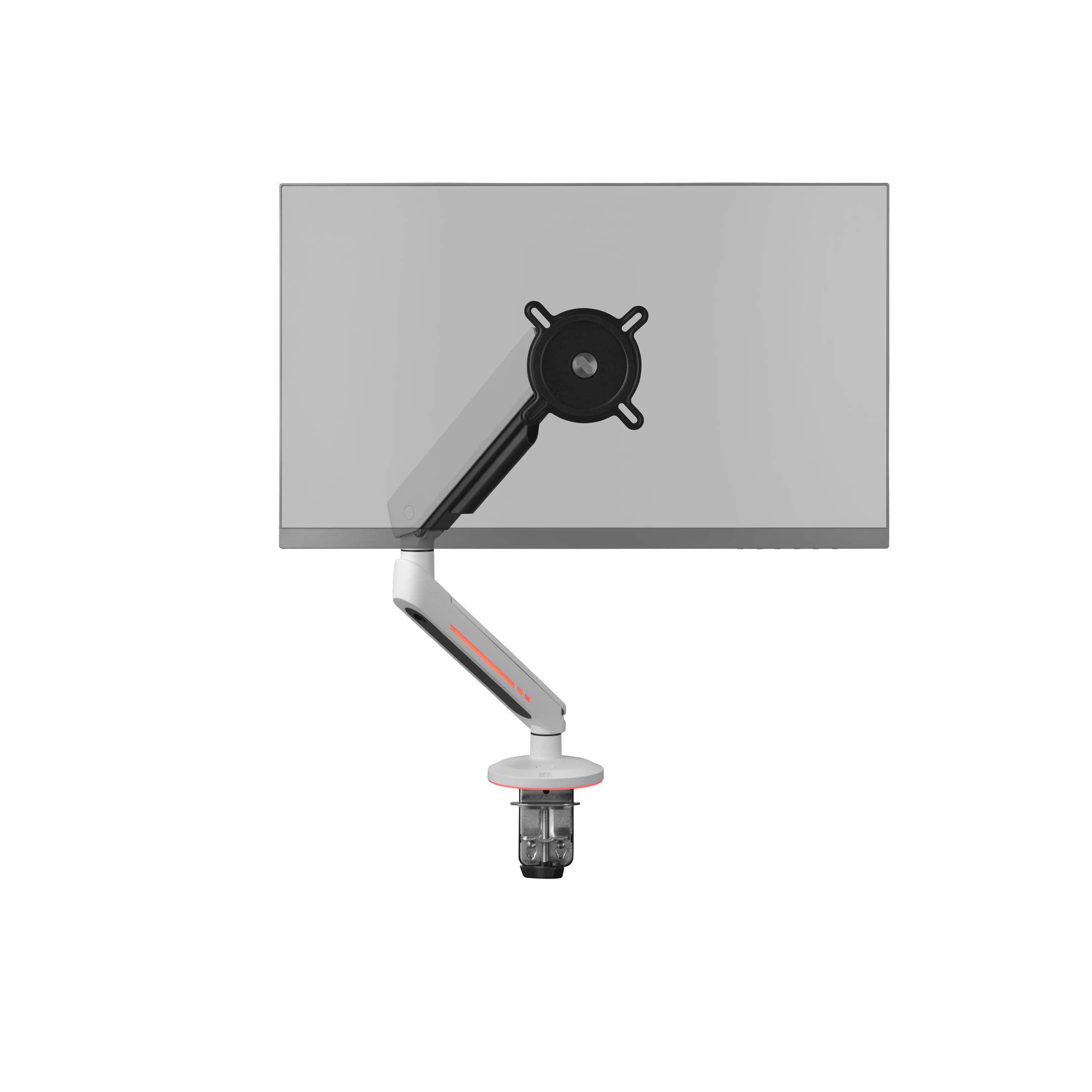 Brazo de Monitor para Gaming One For All para Pantallas de 21" a 45" -VESA 75/100mm -Ajuste de Altura -Inclinación(80°), Giro(180°) y rotación(360°) -Peso máx: 8kg -Blanco (DM8120)