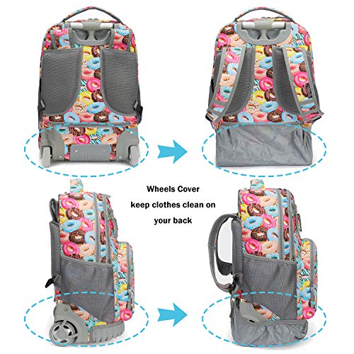 Tilami Rolling Backpack 18 Inch Wheeled Backpack School College Student Travel Trip Boys And Girls #TOP3